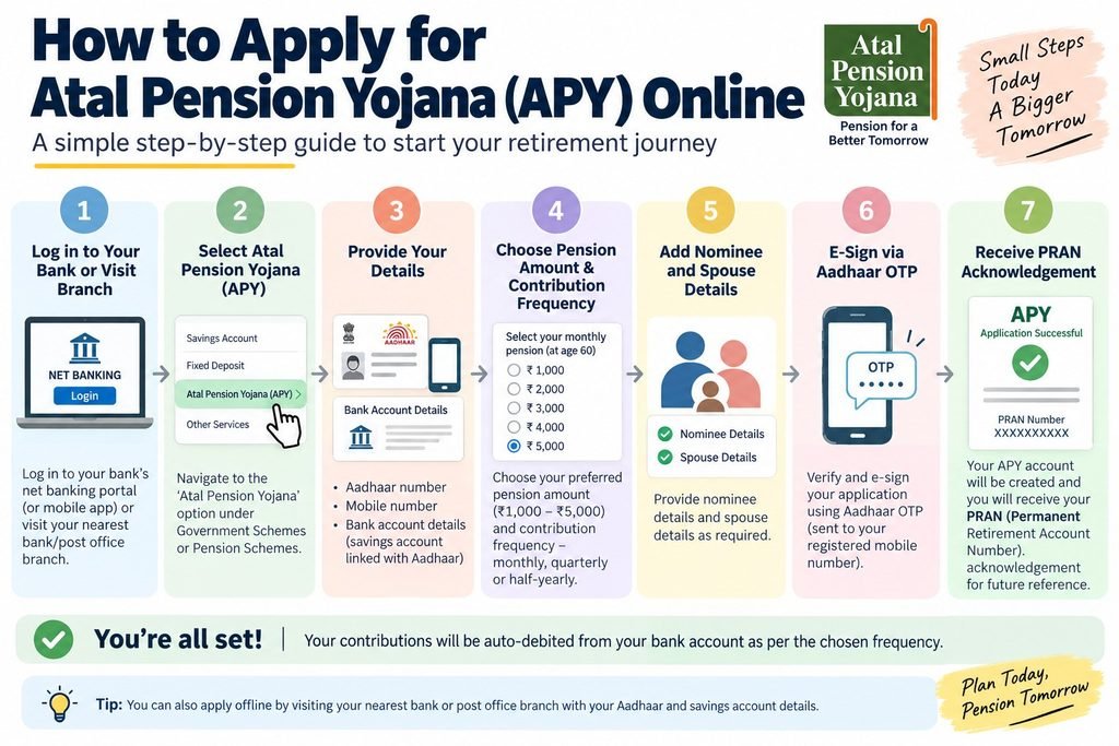 how to apply atal pension yojana apy scheme online step by step