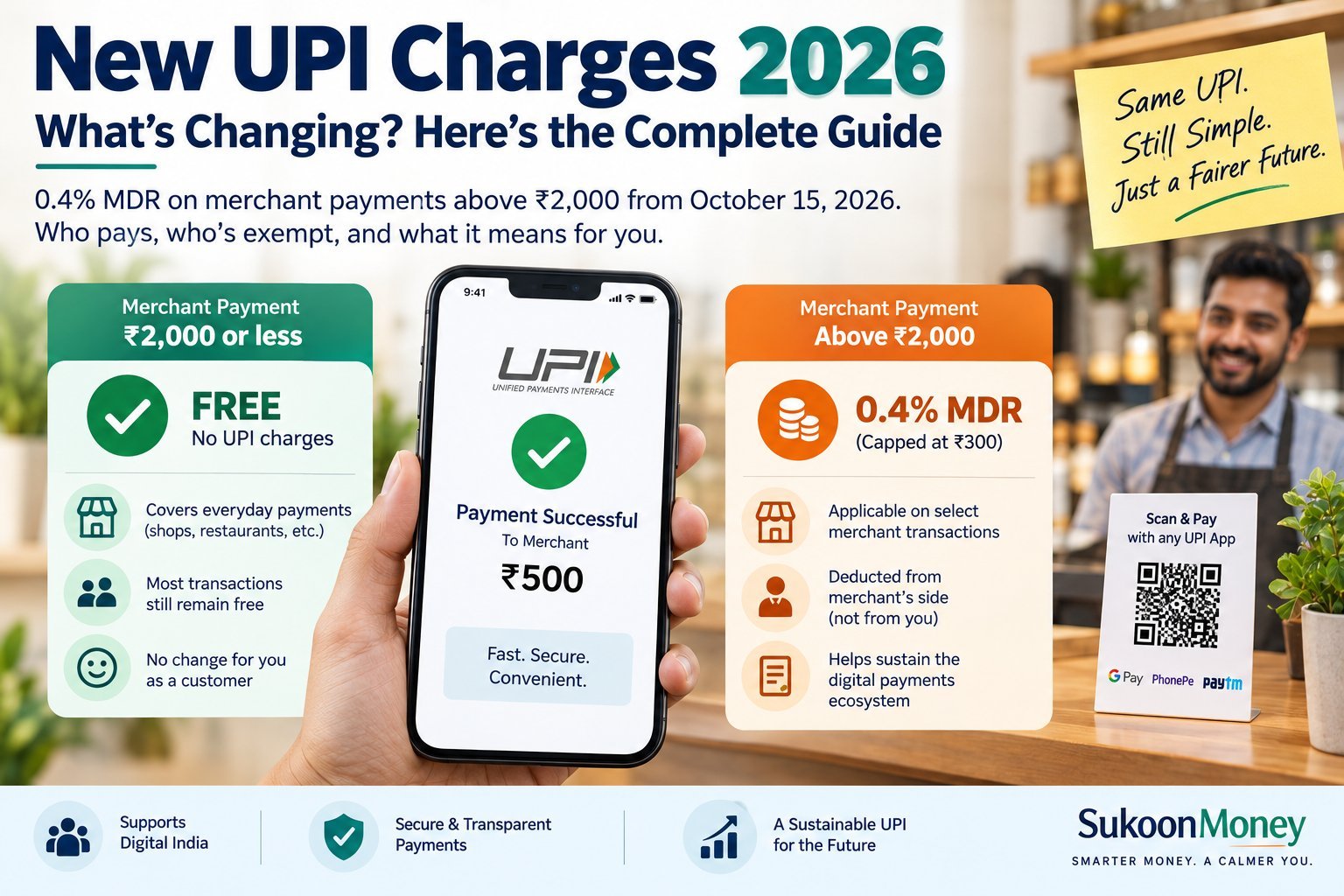 new upi charges 2026 mdr explained infographic